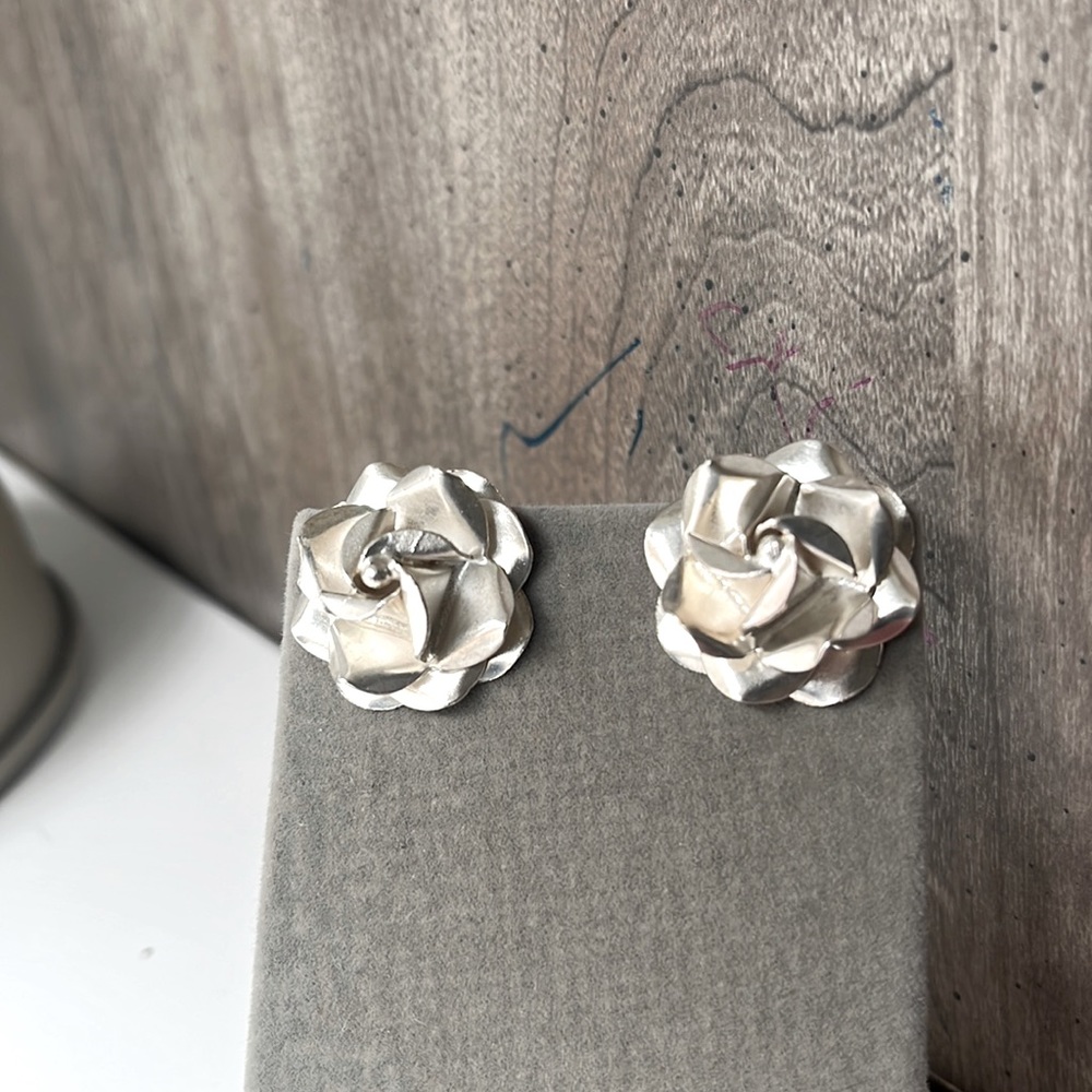 Large Sterling Silver Rose Flower